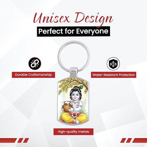 Image of Stylish Metal Keychains with Permanent Glossy Print - Inspirational Quotes & Spiritual Designs - Perfect Key chains for loved ones, Personal Use, Gifts & Return Gifts