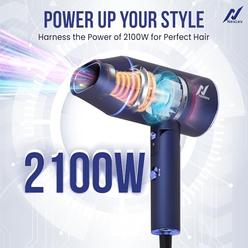 Image of Nexlev Just Style Pro Hair Dryer |2100 W for Quick & Easy Blowdry | Double Heat Protection Technology | 3 Heat Settings & Cool Shot Function For Salon-Like Styling at Home (HD-01)