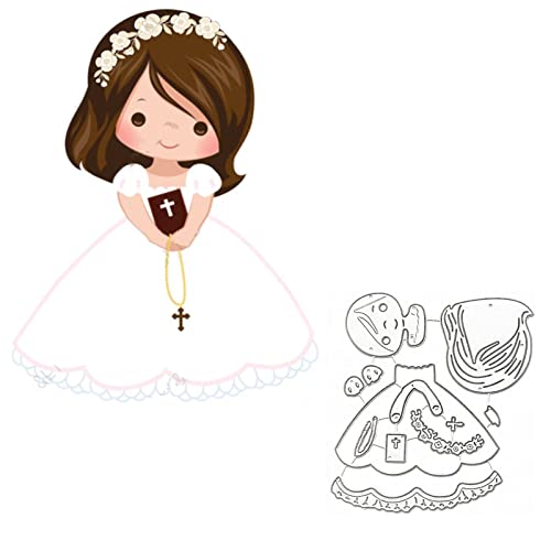 Troqueles de metal para marco de niña, hermoso fondo de marco de niña, plantillas de corte para manualidades, álbumes de recortes, papel en relieve, tarjetas