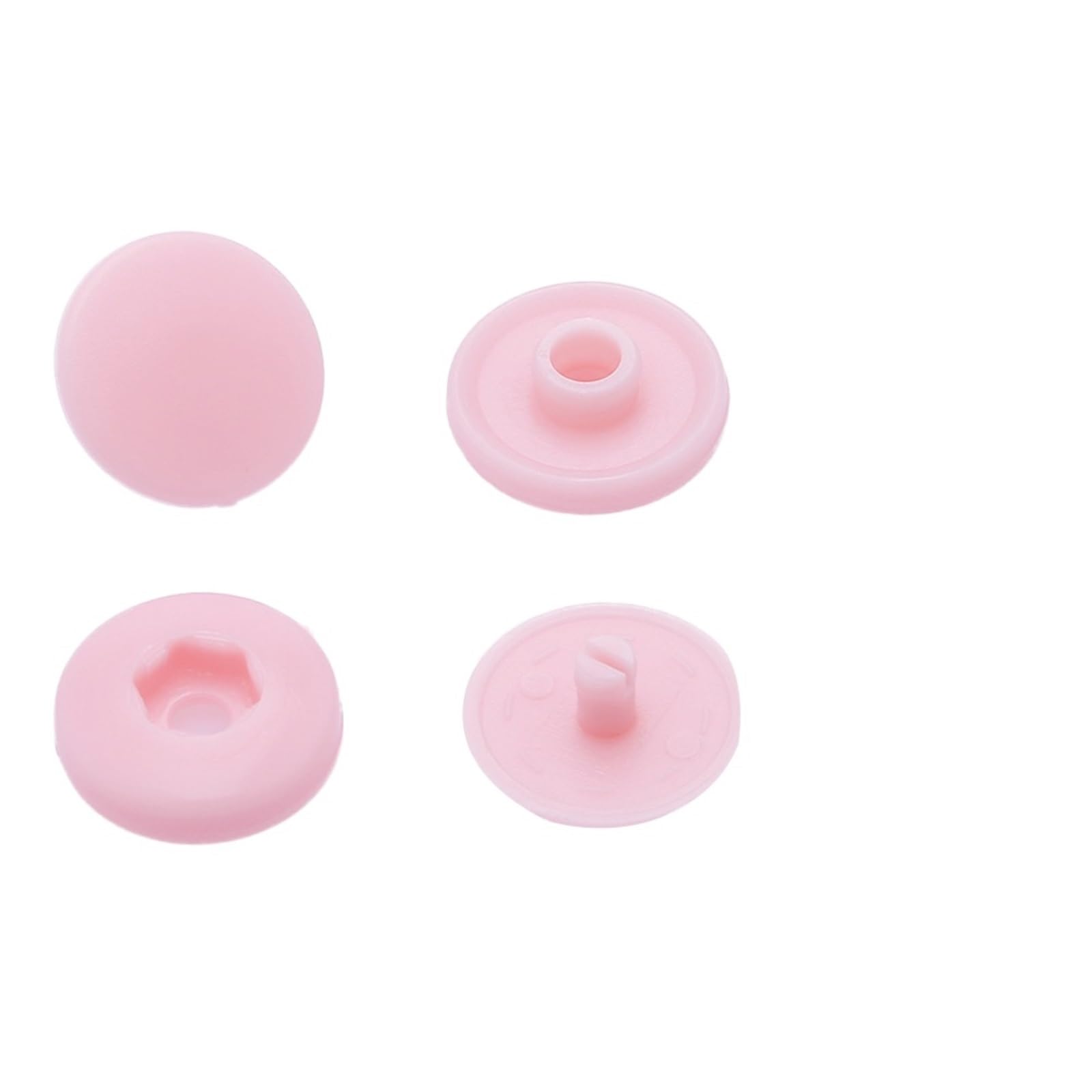 T5 Plastic Snap Buttons 100sets Hand Press Type Round Snaps Fasteners for DIY Crafts Sewing Accessories(Pink)