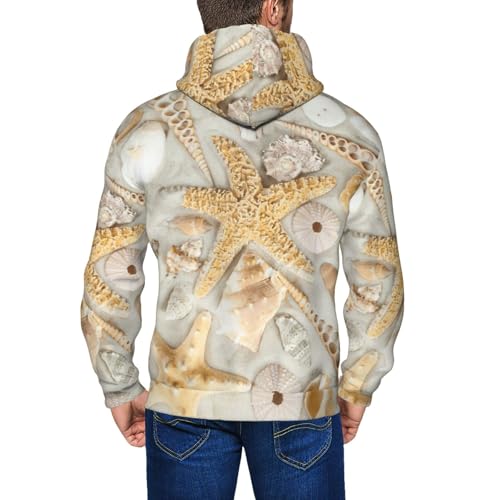Sweat à capuche décontracté à fermeture éclair homme EdWal imprimé mer