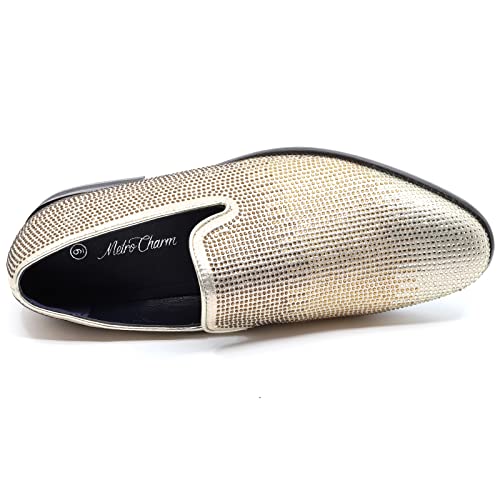 Men's Vintage Rhinestone Designer Classic Smoking Dress Tuxedo Loafers Slip On Shoes SM-293