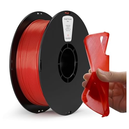 kexcelled High Speed TPU Filament 1.75mm,Transparent Red TPU 95A HF Flexible Soft 3D Printer Filament,1 kg Spool (2.2lbs), Excellent Elasticity,Fit Most 3D FDM Printers, Translucent Red