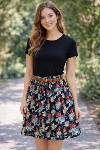 Image of Trending Stylish Flared Comfortable Solid Long Denim Skirt for Women & Girls