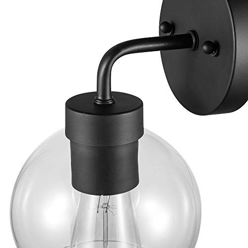 Globe Electric 44431 Bangor 1-Light Outdoor Wall Sconce, Matte Black, Clear Glass Shade #TOP1