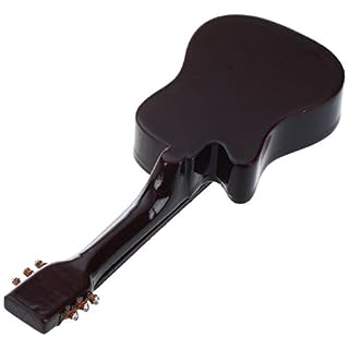 Vklopdsh Guitare acoustique miniature 1:12 jaune et marron rouge - Les Beatles, Paul McCartney, John Lennon, RIngo Starr, George Harrison Vklopdsh Guitare acoustique miniature 1:12 jaune et marron rouge – Image 2