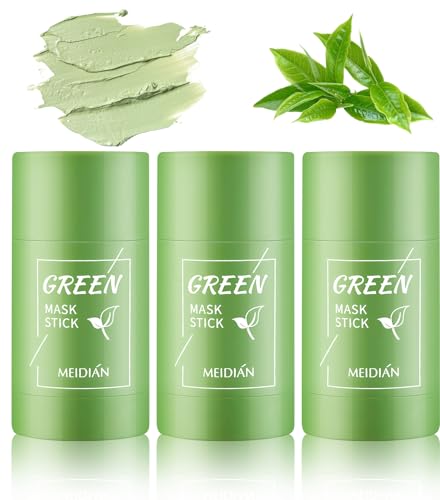 3 PCS Green Tea Mask Stick for Face Green Tea Deep Cleanse Mask Stick Deep Cleansing Facial Pores for Skin Effective Oil Control