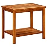 vidaXL Akazienholz Massiv Couchtisch Gartentisch Beistelltisch Holztisch Kaffeetisch Teetisch Terrassentisch Balkontisch 50x35x45cm