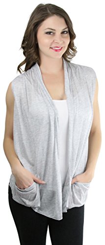 Image of ToBeInStyle Womens Open Front Casual Shrug Lightweight Layering Cardigan Sleeveless or Short Sleeve