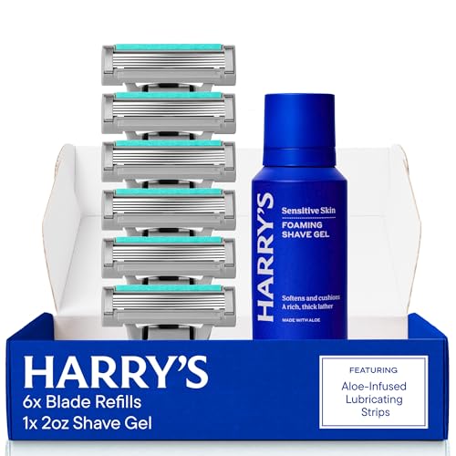Harry's Plus Razor Refills - 6 Razor Blade Cartridges and Foaming Shave Gel - image 1