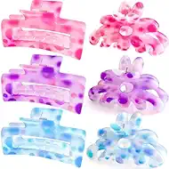 Hair Clips for Women,6PCS Big Flower Claw Clips for Thick Thin Hair,Strong Hold Cute Hair Accessories for Girls,Nonslip Beach Vacation Essentials Summer Accessories (colorful)