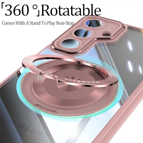 Coque Samsung Galaxy A56 5G MagSafe rose transparente avec support