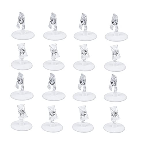 ULTECHNOVO 16Pcs Transparent Seat Clips for Restaurants and Supermarkets Photo Holders Advertising Clamps for Events Weddings and Parties for Table Numbers