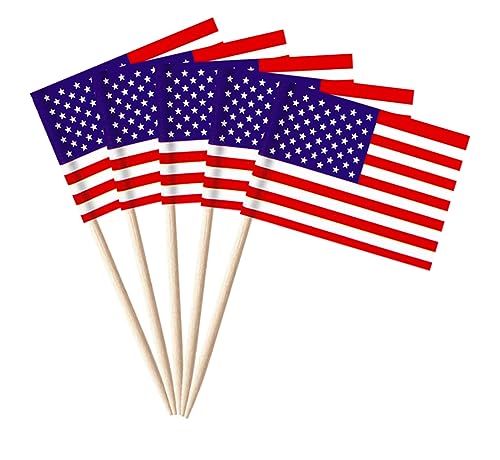 Cure-dents drapeau USA stidsds pics décoratifs en bois pour apéritif dînatoire