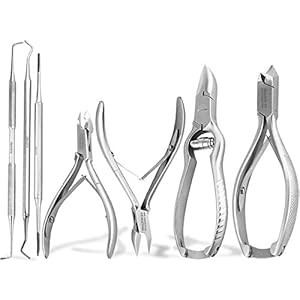 Nageltang voetverzorgingsinstrumenten set 7-delig nageltangen voor sterke nagels huidtang hoeklifter hoekvijl voor manicure en pedicure als set aanbieding