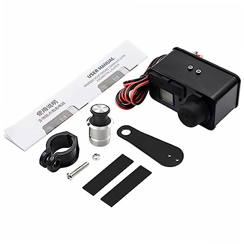 Operitacx 12V Cargador USB para Motocicleta Interruptor y Pantalla Digital para Teléfonos
