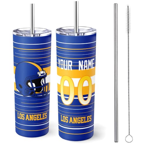 Image of Los Angeles R Tumbler 20oz Travel Mug Custom Name and Number Gifts