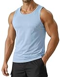 PINSPARK Muscle Tank Tops Men Bodybuilding Sleeveless Athletic Shirts Gym Workout Training Quick Dry Breathable Fitness Tee Blue