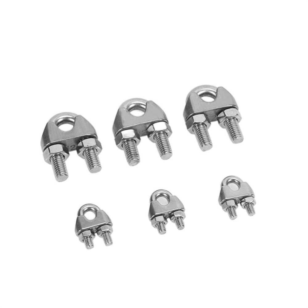 Abrazadera para cable de acero. Abrazaderas de cuerda alambre tipo U acero inoxidable 304, paquete 5 tamaños múltiples(M10)