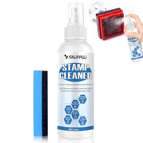 Limpiador de Sellos 125ml, con una Esponja para Eliminar Fácilmente los Residuos de Tinta y Proteger el Sello, Adecuado para Todo Tipo de Sellos