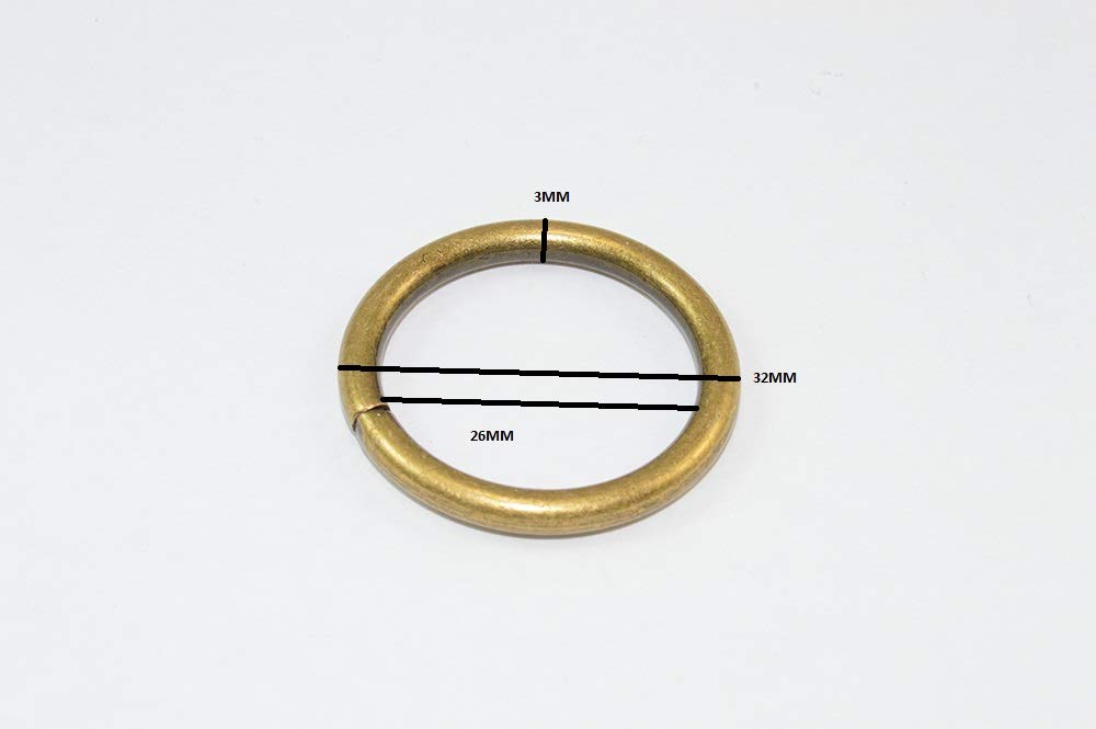 ONESTOPDIY.COM 20 X 25mm Antique Brass Plated Steel Curtain Drape Rod Rings