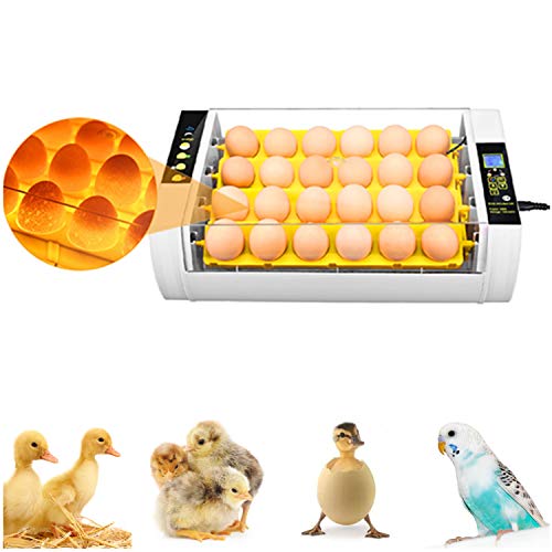 Egg Incubator(24 Eggs), Fully Automatic Digital Poultry Hatching Machine, Temperature Control & Humidity Control & Automatic Egg Turner,Clear Hatching for Chicken Eggs