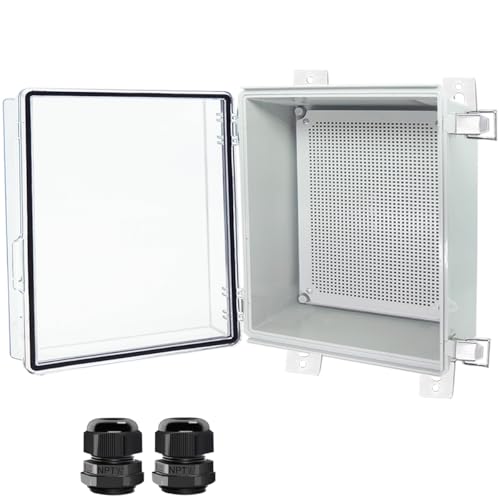 Otdorpatio Boîte de jonction IP67 couvercle transparent acier inoxydable 11.8 x 11.8 x 7.1 po