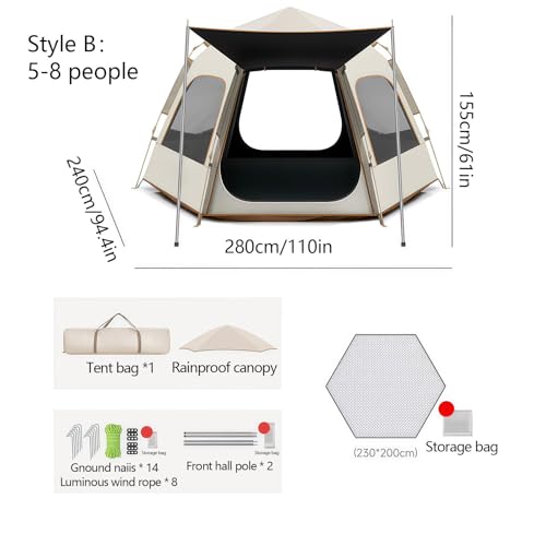 Carpa camping automática 3-4 personas resistente al viento miniatura 6