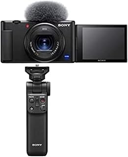 Sony Vlog camera ZV-1 | Digital Camera (Vari-angle Screen for Vlogging, 4K Video) ZV1BDI.EU - Black + Sony GP-VPT2BT Handgrip (for Selfies and Vlogging) Black