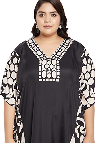 Image of Goood Times Plus Size Kaftan Long Maxi Kimono for Women, 52 inch Length, 3 /4 Sleeves, Caftan Nightgown for Women