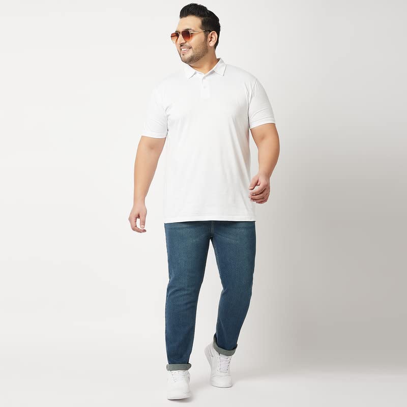 Image of Zush Men's Mid Rise Regular Fit Dark Blue Color Plus Size Stretchable Jeans