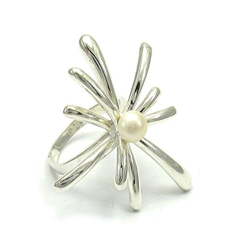 Extravagant Silber Ring mit 6 mm perle 925 Empress jewellery Größe 46-69