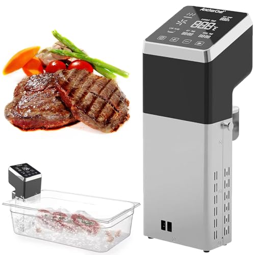 HNBYLMM Cocedor Sous Vide Comercial de 1600W con Pantalla Táctil LCD, Circulador de Inmersión de 360°, Control Preciso de Temperatura y Temporizador, Ultrasilencioso 13 dB, Resistente al Agua IPX7
