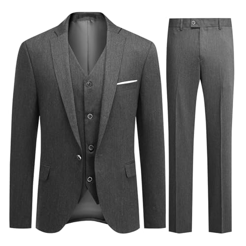 Costume 3 pièces homme slim ajusté bleu marine ou noir Allthemen