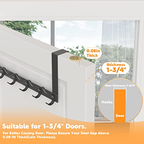 Peasulin Door Hanger, Sturdy Over The Door Hooks, Large Over The Door Towel Rack With 12 Hooks, Heavy Duty Easy To Install, For Bathroom, Bedroom，Kitchen，Hanging Towels, Coats (Black). #TOP3