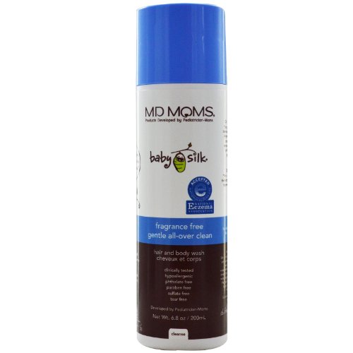 Baby Shampoo and Body Wash by MD Moms- Eczema Approved Hypoallergenic No Tears Formula Made by Pediatricians (Fragrance Free - 6.8oz)