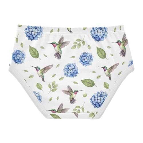 Girls Underwear Toddlers 2t Cotton Girl Panties Cute Stylish Briefs Underpants Watercolor Green Birds Blue Floral2