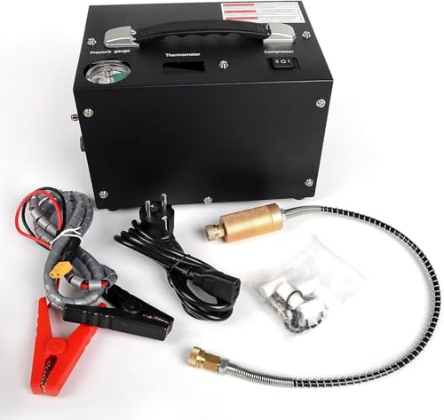 Image of PCP Air Compressor | 4500Psi /300Bar | Automatic compressor stop, built-in filter and cooling fan | 12V DC /110 /220V AC | Suitable for PCP air guns, paintball tanks, HAP tanks