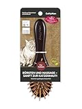 Haustier Bürste mit Abgerundeten Schima-Holzzähnen | Anti-Statik & Sanft zur Haut | Katzenkamm & Katzenbürste Langhaar für Alle Felltypen | Ergonomischer Griff Haar Bürste für Haustier