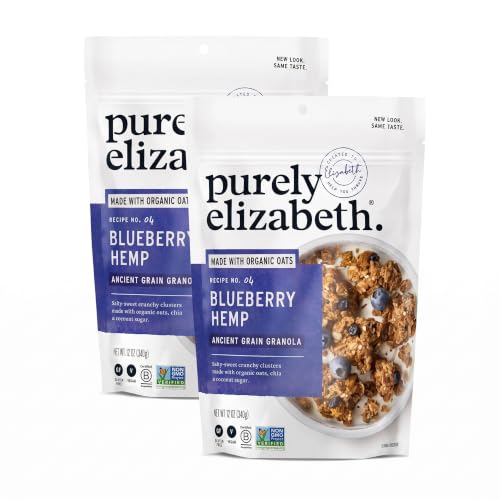 Purely Elizabeth Ancient Grain Granola Cereal Blueberry Hemp, 12oz (Pack of 2)