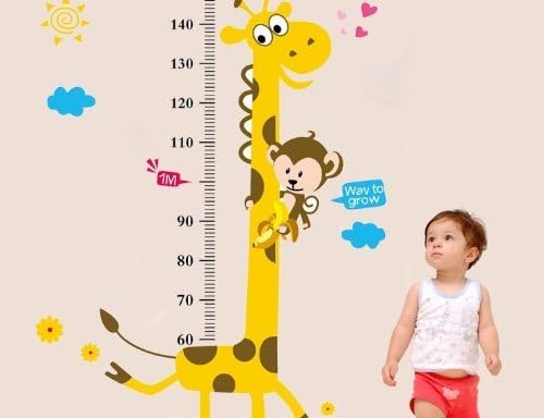 Wall Sticker Decal, Child Baby Infant Height Measure Chart 180cm/6 Feet, Tree & Monkey by DongFan