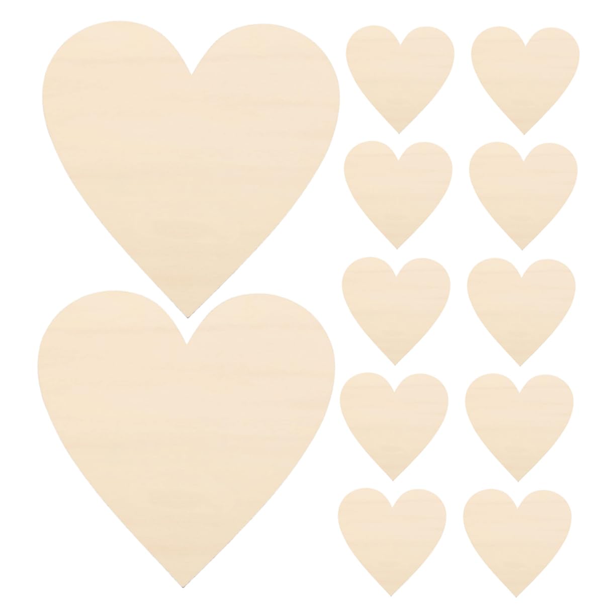 30 Stück Herzförmige Holzherzen Rohlingen für Selbstgemacht Kreativität und Vielseitige Bastelprojekte zur Heimdekoration in Beige