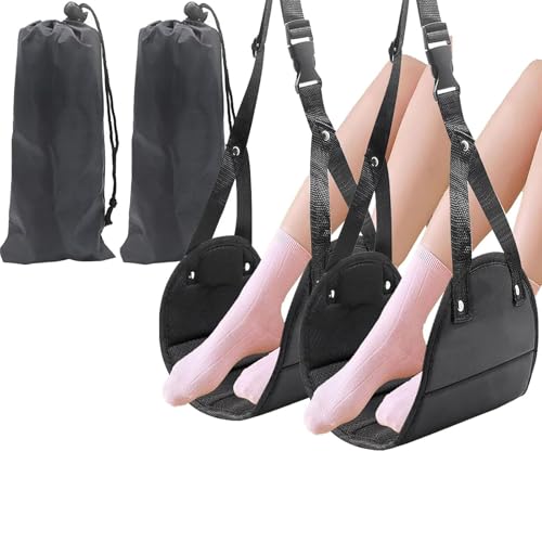 Hamaca de piernas para viajes en avión, reposapiés ajustable con correa extendida, accesorio ligero y portátil, cómodo soporte para coche, oficina, vuelos internacionales, viajes por carretera, sueño