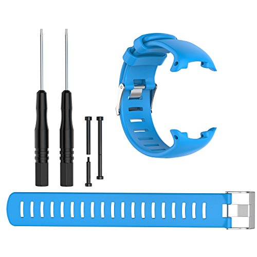 BoLuo Correa para Suunto D4 /D4i Novo,Bandas Correa Repuesto,Correas de Reloj,Silicona Reloj Recambio Brazalete Correa Repuesto Strap Wristband para Suunto D4 /D4i/ D4i Novo Dive Watch (cielo azul)