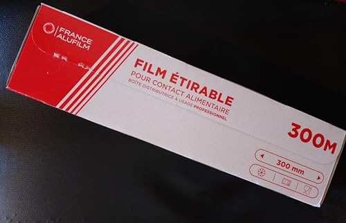 Film alimentaire étirable PRO avec ZIP cut - 45 cm x 300m - conditionnement aliments, protection fraicheur, cuisson micro-ondes et congélateur