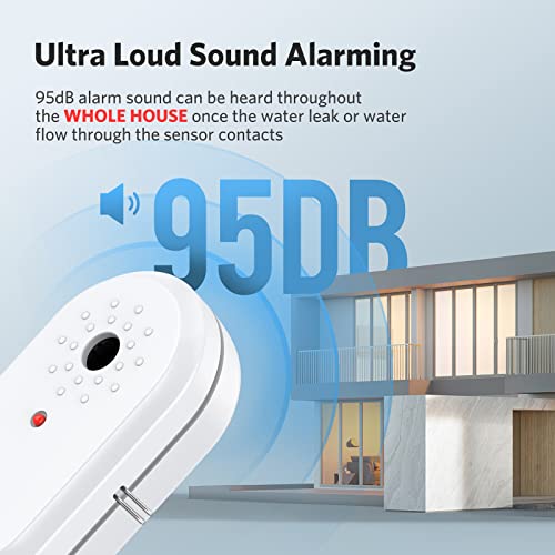 Water Sensor Alarm Leak Detector - 3 Packs Water Leak Sensor With 95Db Audio Alarm Water Leak Detector With Leak And Drip Alert Water Alarm Sensor For Kitchen Bathroom Basement Laundry Room Garage #TOP3