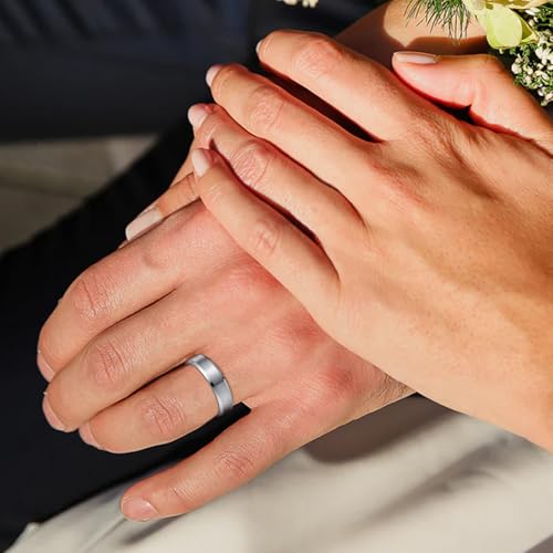 Personalized Tungsten Ring for Men 6mm/8mm Black Tungsten Carbide Engagement Wedding Band Brushed Matte Finish Customized Promise Ring Domed Comfort Fit Size 6-133