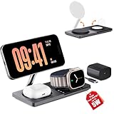 Picture of 3 in 1 Charging Station for Apple Devices: Mag-Safe Charger Stand Fast Charging, Wireless Charger for iPhone 17 Air 16 15 14 13 12 Series, Apple Watch Series 1-9/Ultra, AirPods Pro (Black)