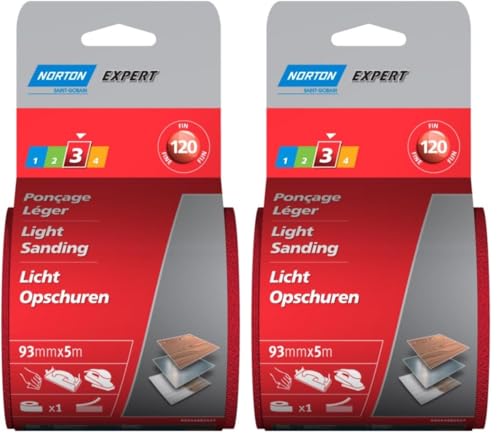 Norton Rouleau Norgrip expert 93 x 5 m Grain 120 (Lot de 2)