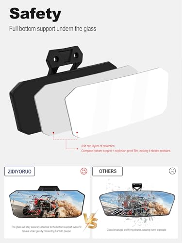 Image of ZIDIYORUO UTV RZR Rearview Mirror, 11 inchx 4.2 inch Extra Large SXS Convx Center Rearview Mirror Compatible with RZR PRO XP / 4,Turbo R /4 2020 2021 2022 2023 2024 2025 2026, RZR XP 1000 2024 2025 2026